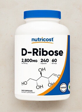 Nutricost D-Ribose 成人D-核糖片700mg 240粒心脑肌肉健康保健