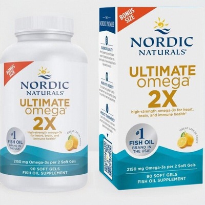 Nordic Naturals Ultimate Omega 2X柠檬味成人鱼油加强版90粒