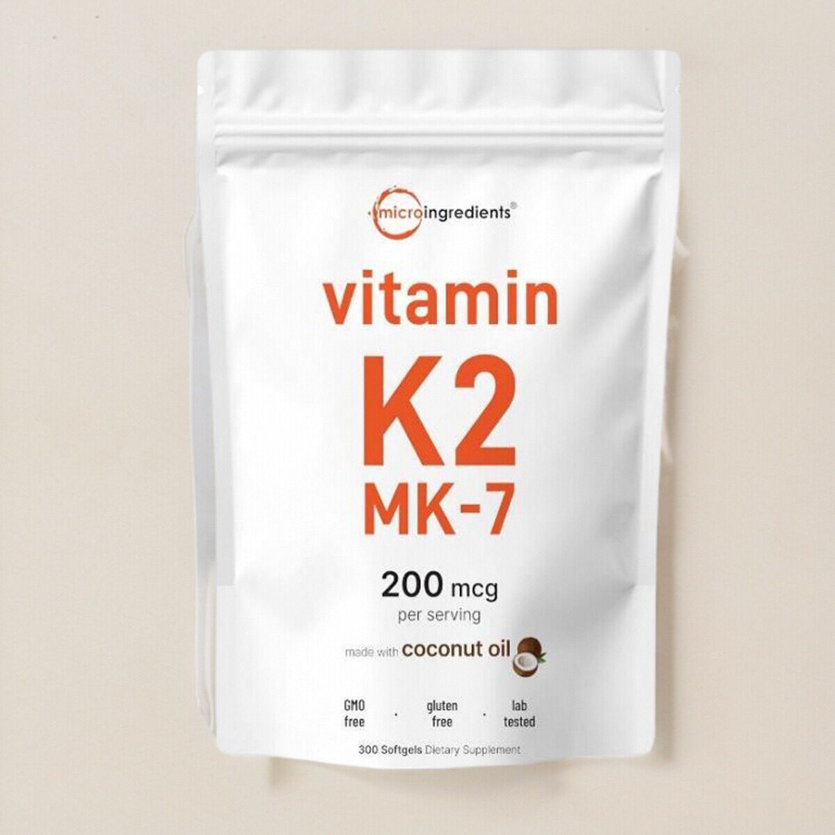 美国维生素K2成人关节保健品椰子油提取 Vitamin K2 MK-7 大包装