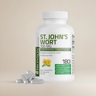 成人圣约翰草胶囊Bronson St. John's Wort 700毫克180粒情绪缓解