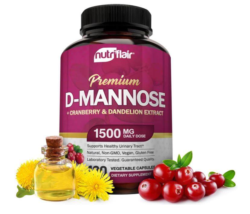 美国代成人甘露糖胶囊nutriflair d-mannose 蔓越莓提取尿路健康