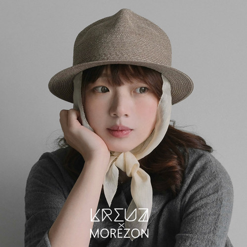 MOREZON【KREUZZZ Tirin】26春夏新款优雅麻草编织系带小檐渔夫帽