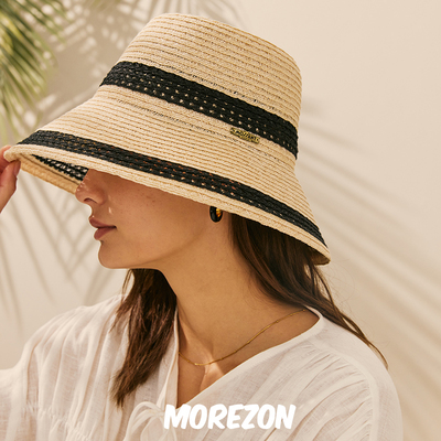 MOREZON【Mossant】25春夏新款小众潮人时尚麻辩轻巧大檐遮阳帽子