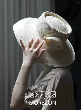 MOREZON【KREUZZZ 孤品】26春夏手工巴拿马草编织眼睛大檐草帽女