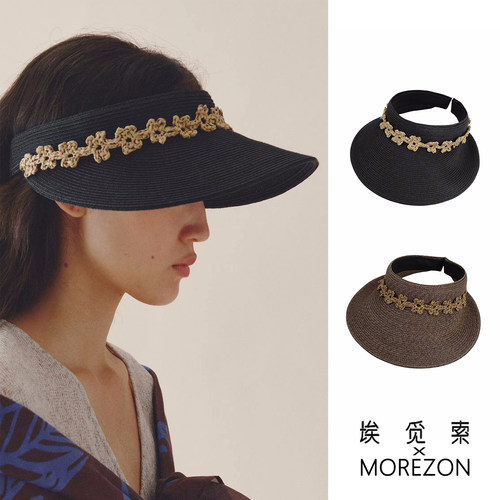 MOREZON【埃觅索】26SS春夏新款潮人优雅花朵百搭大檐发箍遮阳帽