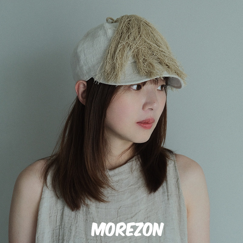 MOREZON【KREUZZZ】设计师手工24春夏新款轻便透气流苏亚麻骑士帽