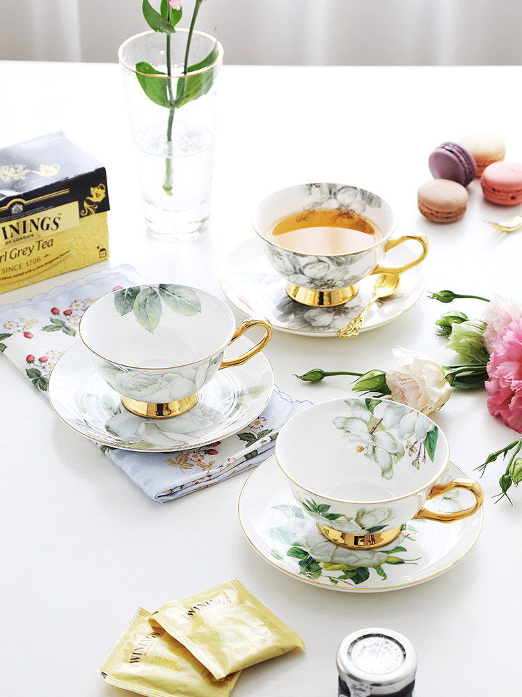 Yayoi Era Roaming Wonderland Bone China Coffee Cups and Saucers Exquisite English-style European-style Little Luxury Pastoral Afternoon Tea