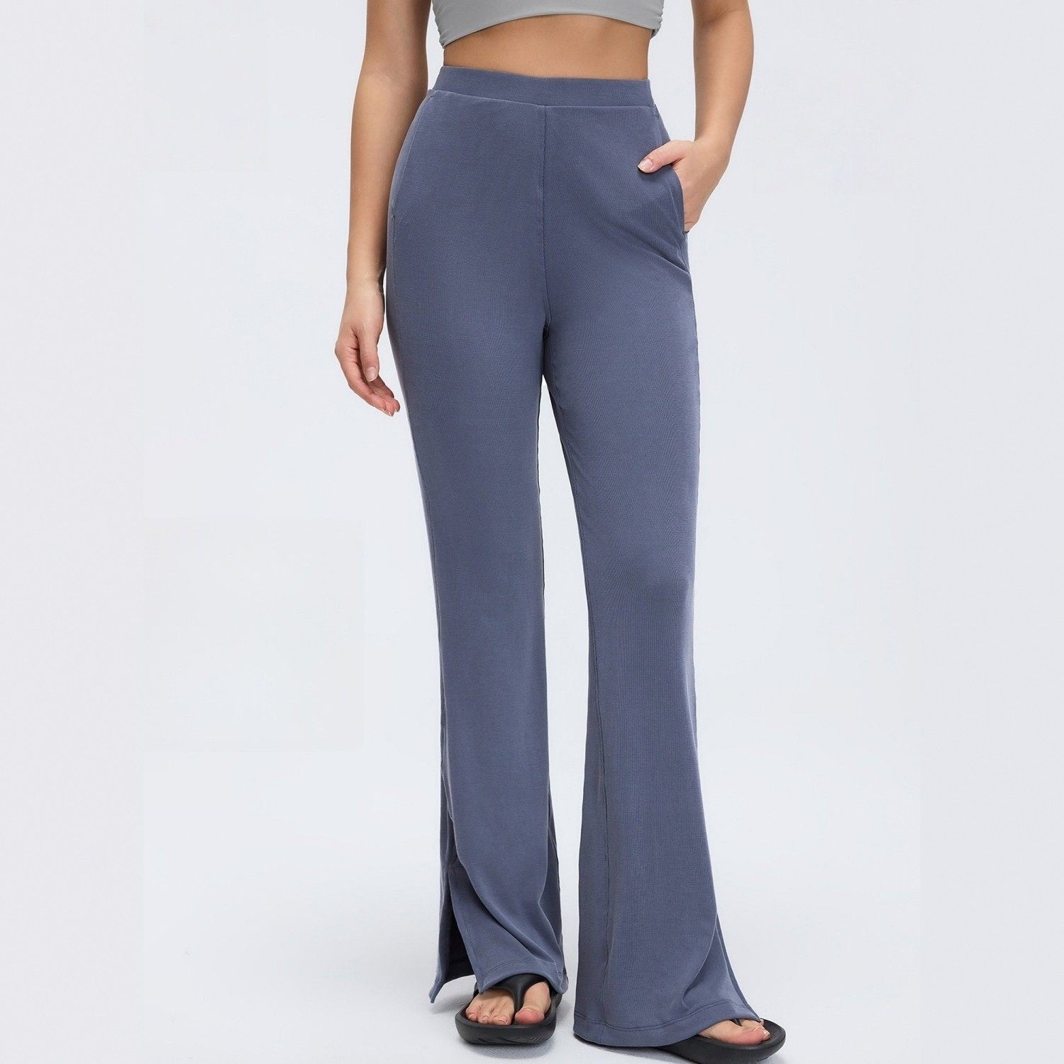 2026砂洗罗纹瑜伽裤女宽松垂感显瘦阔腿裤微喇开叉运动健身长裤弹,运动服/休闲服装,健身裤,淘宝优惠券,粉丝福利购,淘宝优惠卷