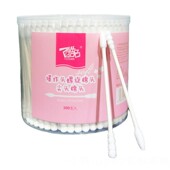 300支盒装 清洁卫生化妆棉签螺旋爆炸头圆尖头双头掏耳朵无菌棉棒