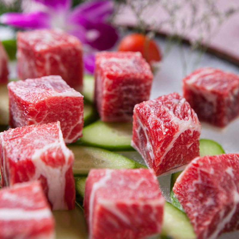 清真牛肉粒生鲜1kg经典雪花牛肉块火锅烧烤肉食材生鲜
