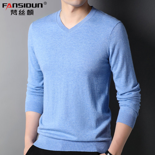 春秋季真羊毛男士薄款羊毛衫