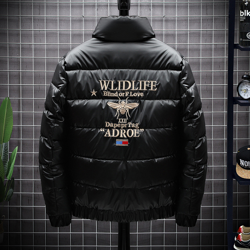 冬季立领羽绒潮流亮面男士棉衣