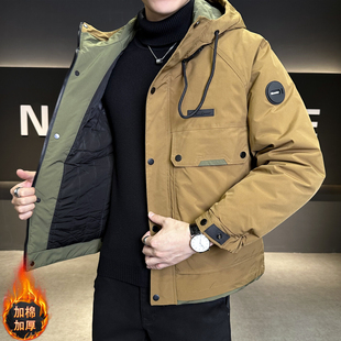2025年秋冬新款男士外套韩版休闲百搭二棉加厚冲锋衣冬装保暖夹克