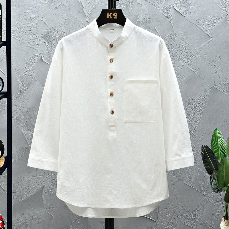 夏季新款休闲七分袖衬衫