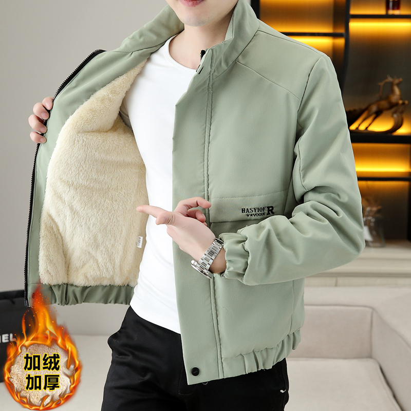 秋冬季加绒加厚外套男