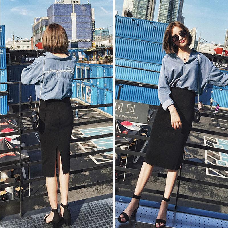 Spring and summer 2020 new pattern Korean Edition Side slits skirt Self cultivation Show thin One pace skirt Mid length version skirt Female bagin the Women's clothing/Boutique , Skirts  category - from Buy2taobao.com to provide professional Taobao agent buy service