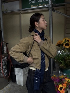 et八奶气质复古做旧工装 2025秋季 Barn 韩国设计th 夹克外套 新款