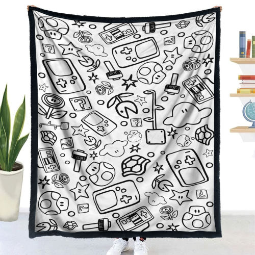 定制创意涂鸦毛毯减压创意毯子可洗礼品毯 DIY Coloring Blanket5