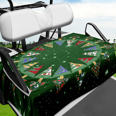 圣诞系列高尔夫球易于清洁和安装观光车套高尔夫球车座毛巾椅套82