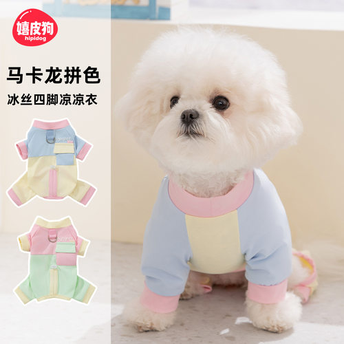 2026新款新款宠物衣服春夏撞色户外小型犬泰迪比熊防晒四脚衣服饰