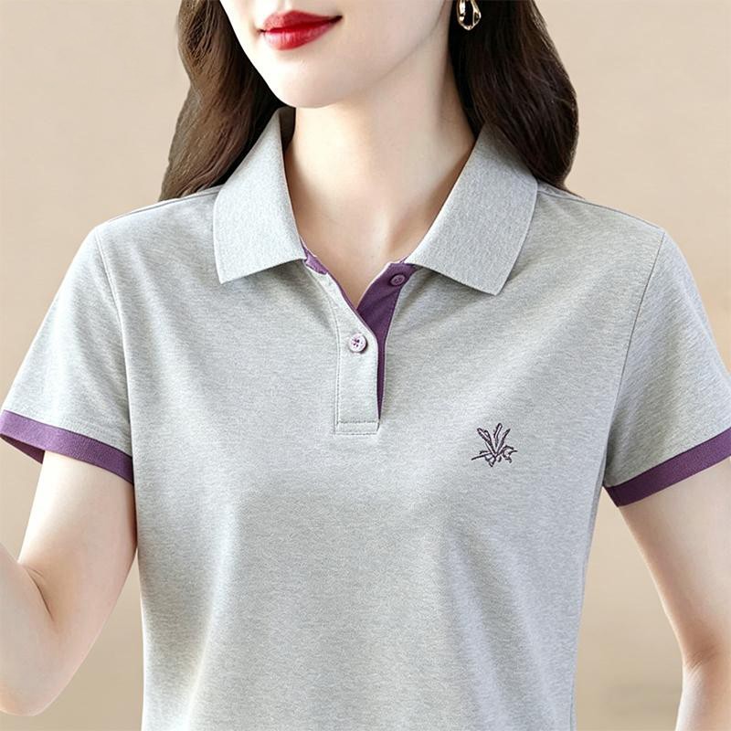 【芭拉婷】polo衫女士夏季2026新款设计感修身上衣显瘦大码潮流T