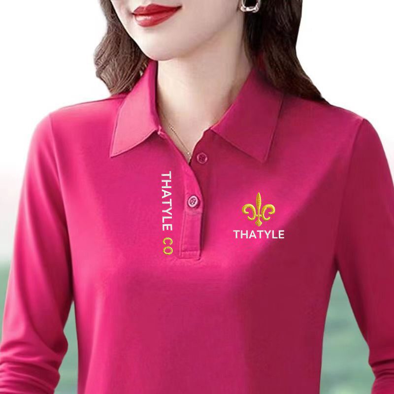 工厂直销新款妈妈秋冬洋气打底衫翻领POLO衫修身百搭欧货长袖T恤