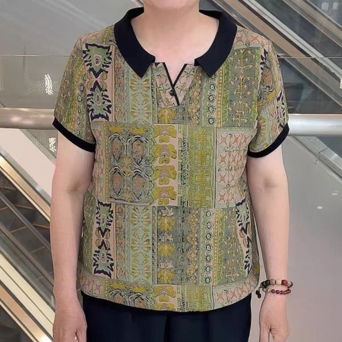 【芭拉婷】妈妈装流行欧若拉时尚潮牌女装宽松夏装女士独特漂亮小