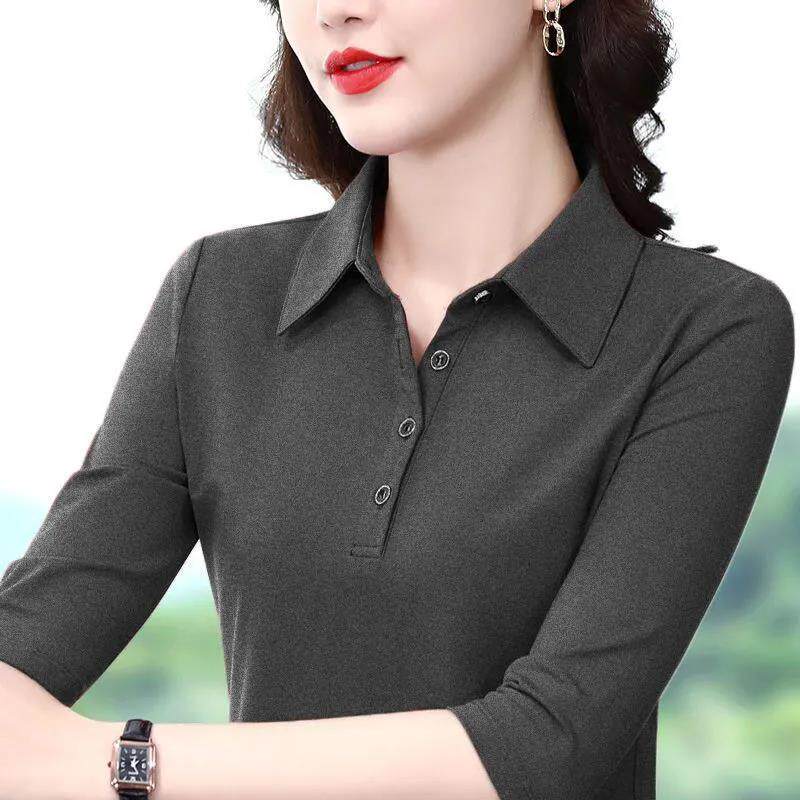 【芭拉婷】装百搭显女正妈妈上衣长袖瘦POLO衫春秋新款t2025女中,女装/女士精品,T恤,淘宝优惠券,粉丝福利购,淘宝优惠卷