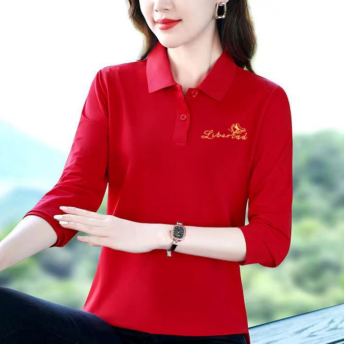 2026春秋新款中老年女装时尚热卖polo领翻领大码女装潮流小衫上衣