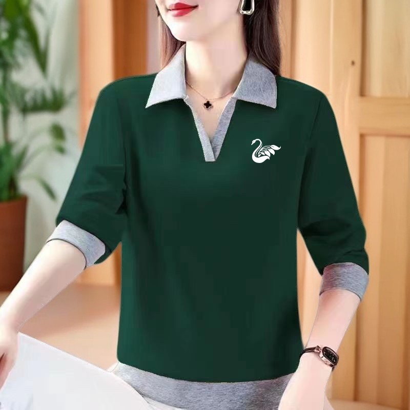 【芭拉婷】中老年翻领Polo衫时尚运动大码百搭休闲减龄高档潮流洋