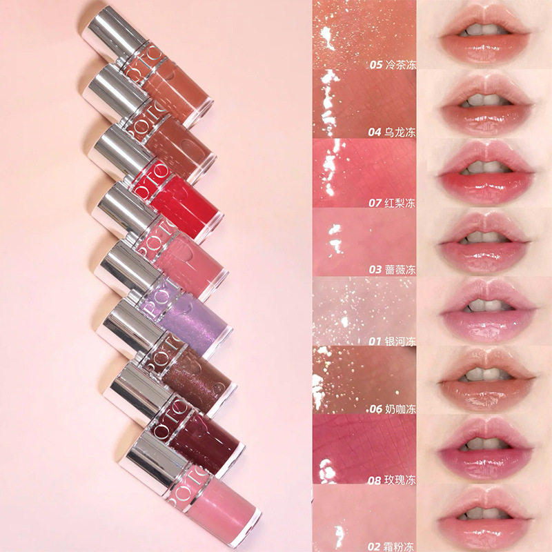 2026新款啵啵水光镜面唇蜜嘟嘟唇釉裸色唇冻滋润唇彩显白打底细闪
