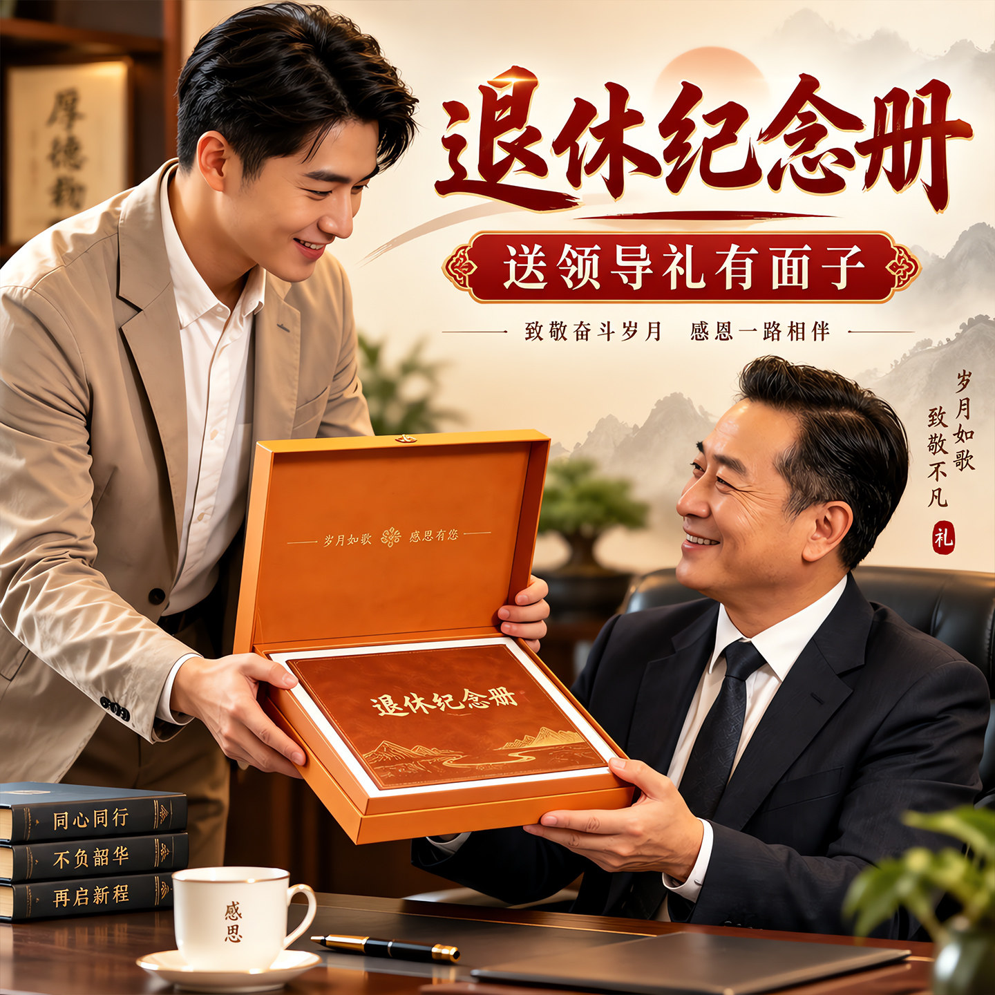 退休纪念册定制相册高端送领导教师节礼物照片打印成册高档礼物