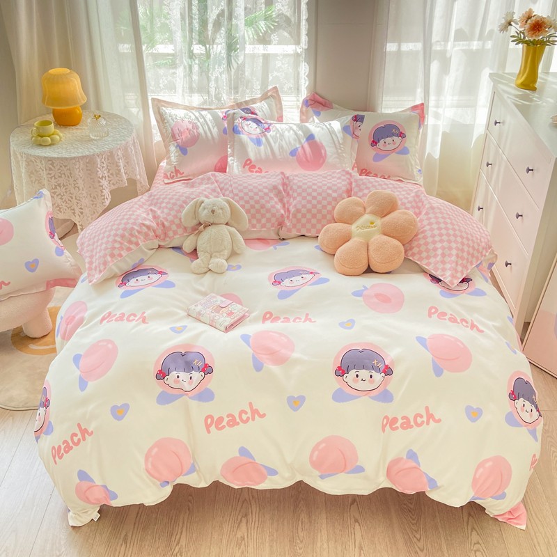 纯棉床单学生双人被套