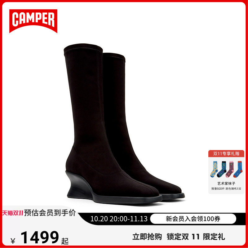 【26新品】Camper看步女靴Louise复古英伦风保暖长靴内增高坡跟靴