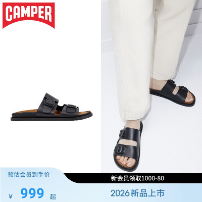 【新品】Camper看步女鞋Lluc夏季平底凉鞋复古镂空勃肯双条带拖鞋