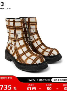 CAMPERLAB看步男女靴Vamonos新款潮流时装靴撞色格纹切尔西靴