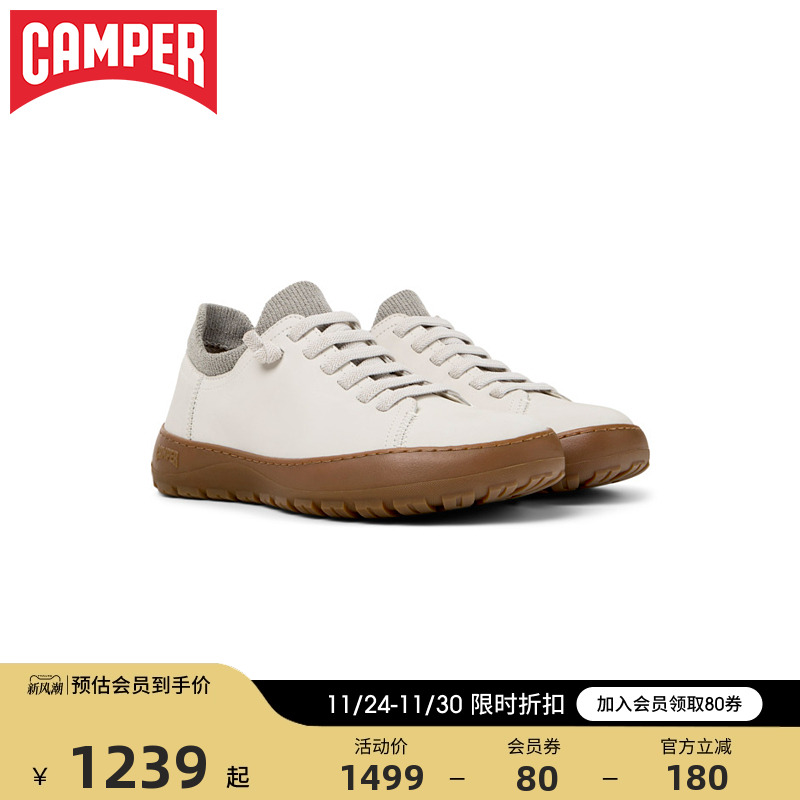 Camper看步女鞋Peu Serra新款时尚百搭休闲鞋舒适平底圆头皮鞋