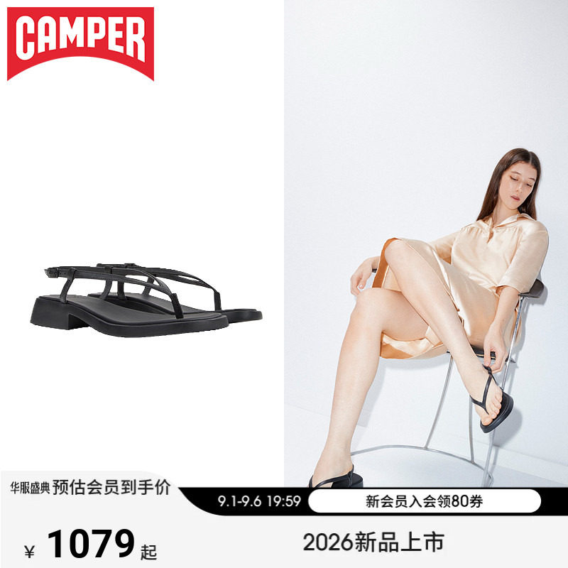 【新品】Camper看步女鞋Dana简约夏季夹脚方跟凉鞋日常低跟人字拖图片