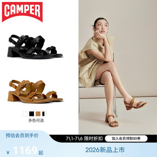 【新品】Camper看步女鞋Kora Sandal优雅夏季中跟一字搭扣凉鞋