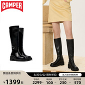 Camper看步女鞋 黑色粗跟显瘦长筒靴极简马术靴 Milah秋冬新款