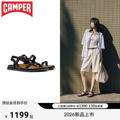 【新品】Camper看步女鞋Lluc Sandal简约舒适平底低跟夏季凉鞋