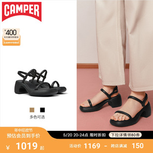 一字带粗跟休闲凉鞋 女夏季 Thelma 高跟鞋 Sandal新款 Camper女鞋