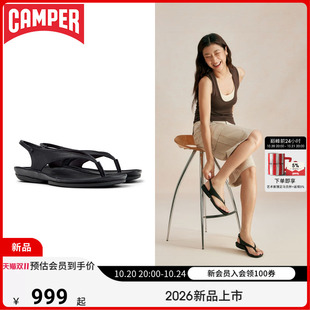 【新品】Camper看步女鞋Right Isla时尚低跟夹脚凉鞋平底人字拖鞋