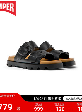 Camper看步女鞋Brutus新款夏季双扣防滑凉拖软底增高外穿潮牌拖鞋