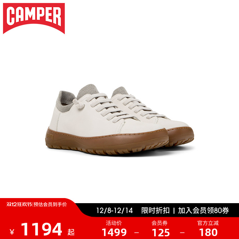 Camper看步女鞋Peu Serra新款时尚百搭休闲鞋舒适平底圆头皮鞋
