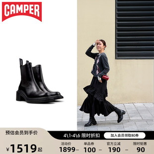 黑色中筒靴冬季 Camper看步女靴Pix London新款 时尚 靴 休闲时装