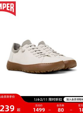 Camper看步女鞋Peu Serra新款时尚百搭休闲鞋舒适平底圆头皮鞋