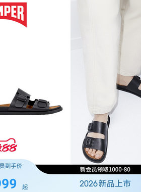 【新品】Camper看步女鞋Lluc夏季平底凉鞋复古镂空勃肯双条带拖鞋