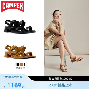 【新品】Camper看步女鞋Kora Sandal优雅夏季中跟一字搭扣凉鞋