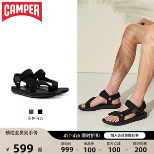 Camper看步男鞋 休闲鞋 魔术贴百搭沙滩凉鞋 Match黑色潮流时尚